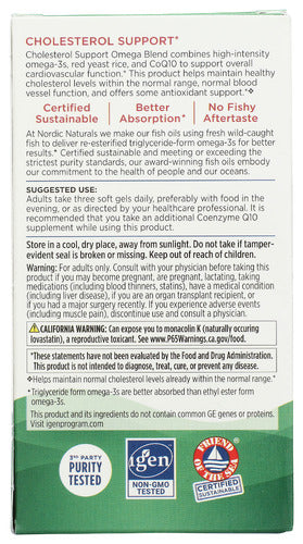Cholestrerol Support Omega Blend, 975mg, 60 sgels