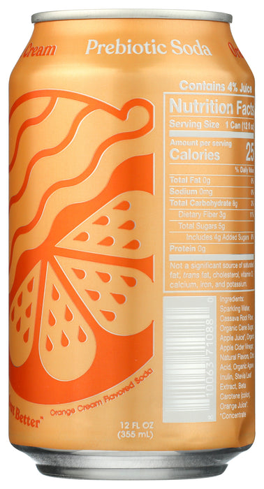 Orange Cream Probiotic Soda, 12 fl oz