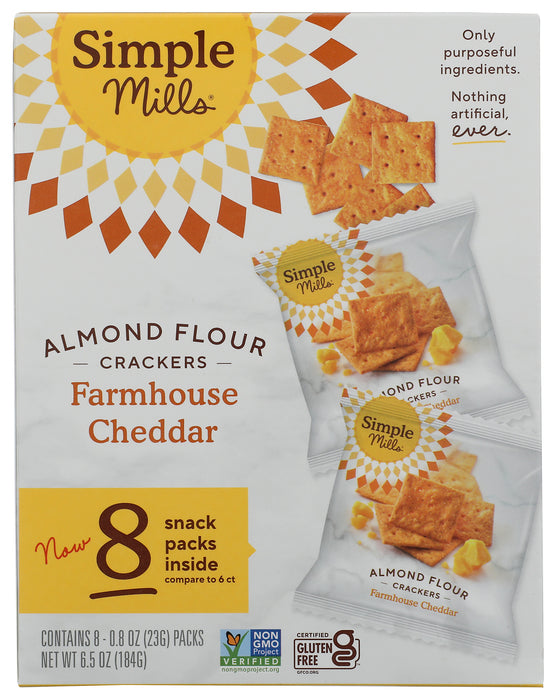 Almond Flour Crackers Snack Pack, Farmhouse Cheddar, 8 pk