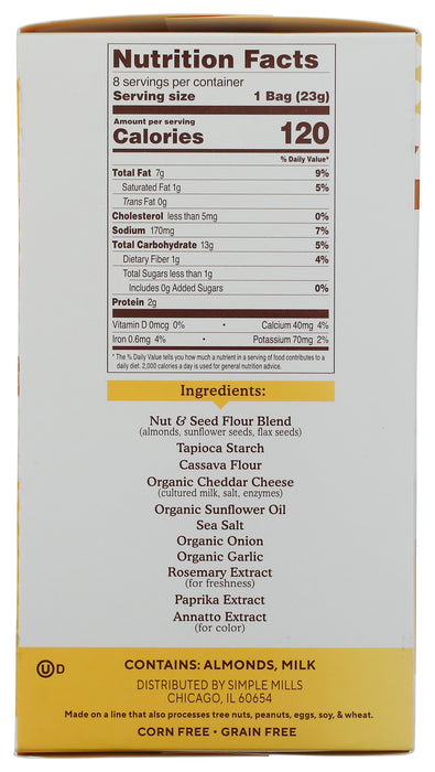 Almond Flour Crackers Snack Pack, Farmhouse Cheddar, 8 pk