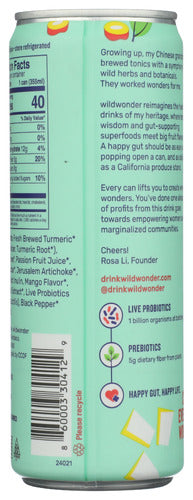 Mango Gold Probiotic Sparkling Drink, Org, 12 fl oz