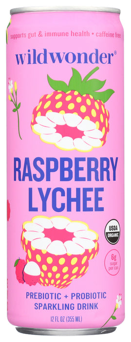 Raspberry Lychee Probiotic Sparkling Drink, Org, 12 fl oz