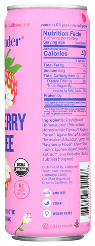 Raspberry Lychee Probiotic Sparkling Drink, Org, 12 fl oz