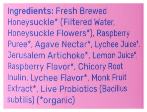 Raspberry Lychee Probiotic Sparkling Drink, Org, 12 fl oz