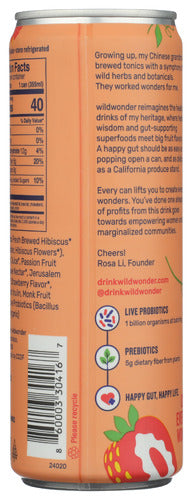 Strawberry Passion Probiotic Sparkling Drink, Org, 12 fl oz