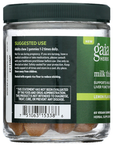 Milk Thistle, Lemon, Org, 60 vgummies