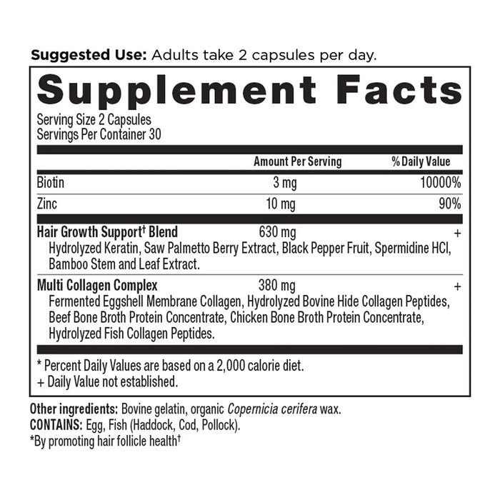 Hair Growth + Collagen, 60 cap