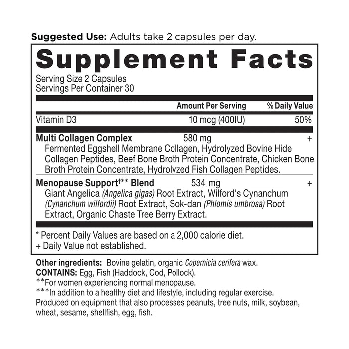 Menopause Support + Collagen, 60 cap