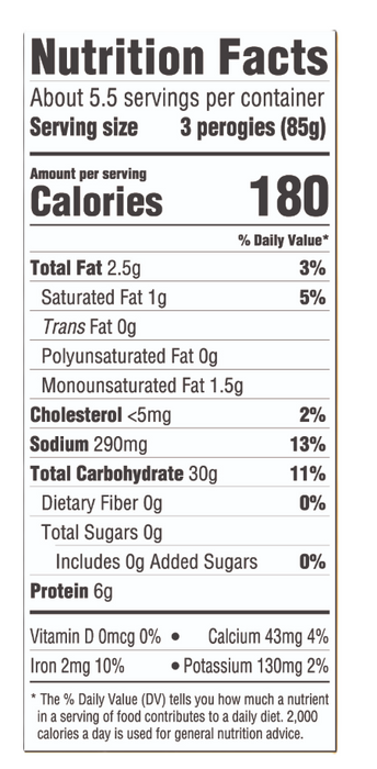 Potato and Cheddar Perogies, 16 oz