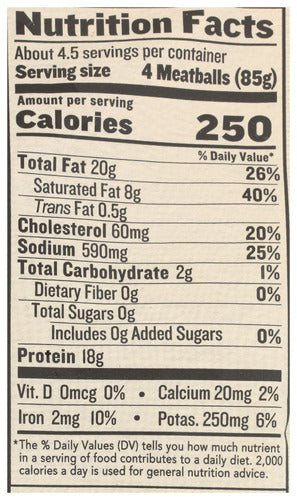 Ancestral Beef Meatballs, Classic, 14 oz