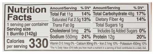 Bean & Cheese Burrito, 5 oz