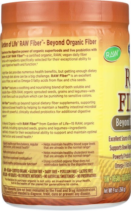 Raw Organic Fiber Powder, 268 g