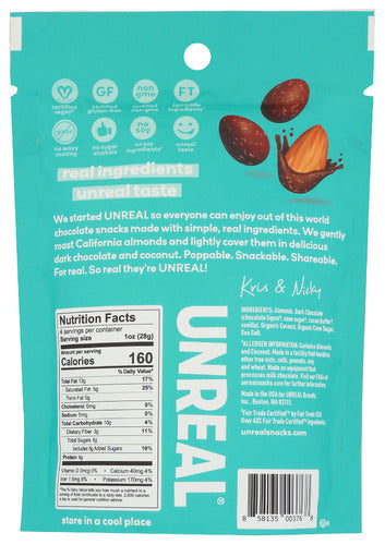 Dark Chocolate Coconut Covered Almonds, GF, V, 4 oz