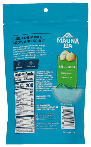 Dry Roasted Macadamia Nuts, Garlic Onion, GF, V, 4 oz