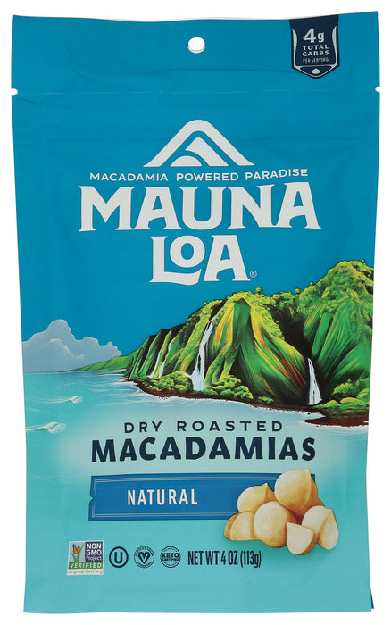 Dry Roasted Macadamia Nuts, Natural, V, GF, 4 oz