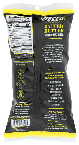 Fried Pork Rinds, Salted Butter, 1.75 oz