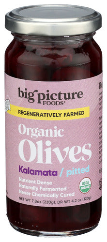 Kalamata Pitted Olives, Org, 7.8 oz