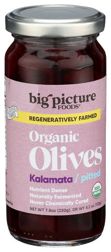 Kalamata Pitted Olives, Org, 7.8 oz