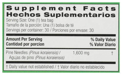 Korean Pine Needle Tea, 30 tbags