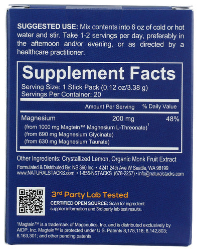 MagTach Magnesium, Lemonade, 20 sticks/ 0.12 oz