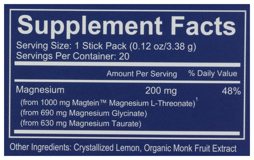 MagTach Magnesium, Lemonade, 20 sticks/ 0.12 oz