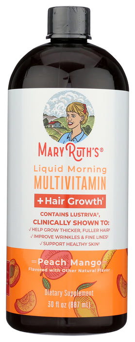 Morning Multivitamin + Hair Growth, Peach Mango, 30 fl oz