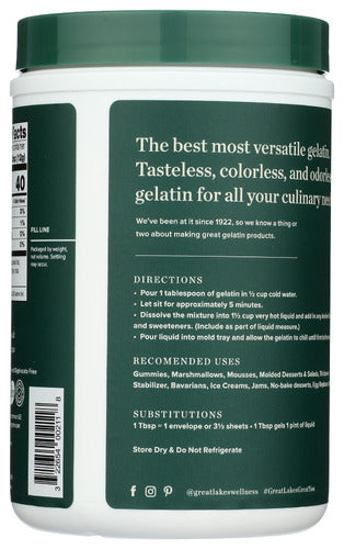 Powdered Gelatin, Unflavored, 16 oz