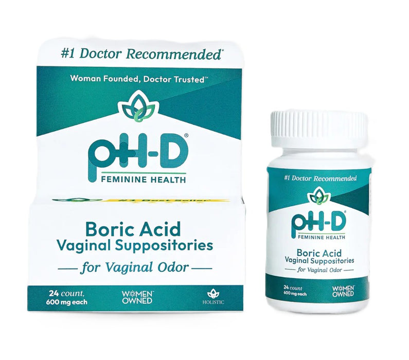 Boric Acid Vaginal Suppositories, 600 mg, 24 ct