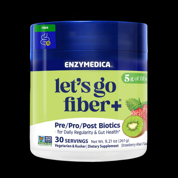 Let's Go Fiber+, Pre/Pro/Post Biotics, Strawberry Kiwi 30 serv, 9.21 oz