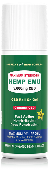 Maximum Strength CBD Roll-On Gel, 5000mg CBD, 3 fl oz