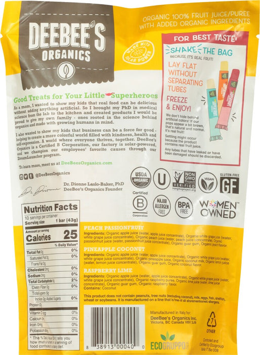 Superfruit Freezie Tropical 10pk, Org, 13.5 fl oz
