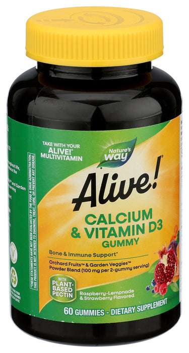 Alive! Calcium+D3, 500mg/1000IU, 60gmy