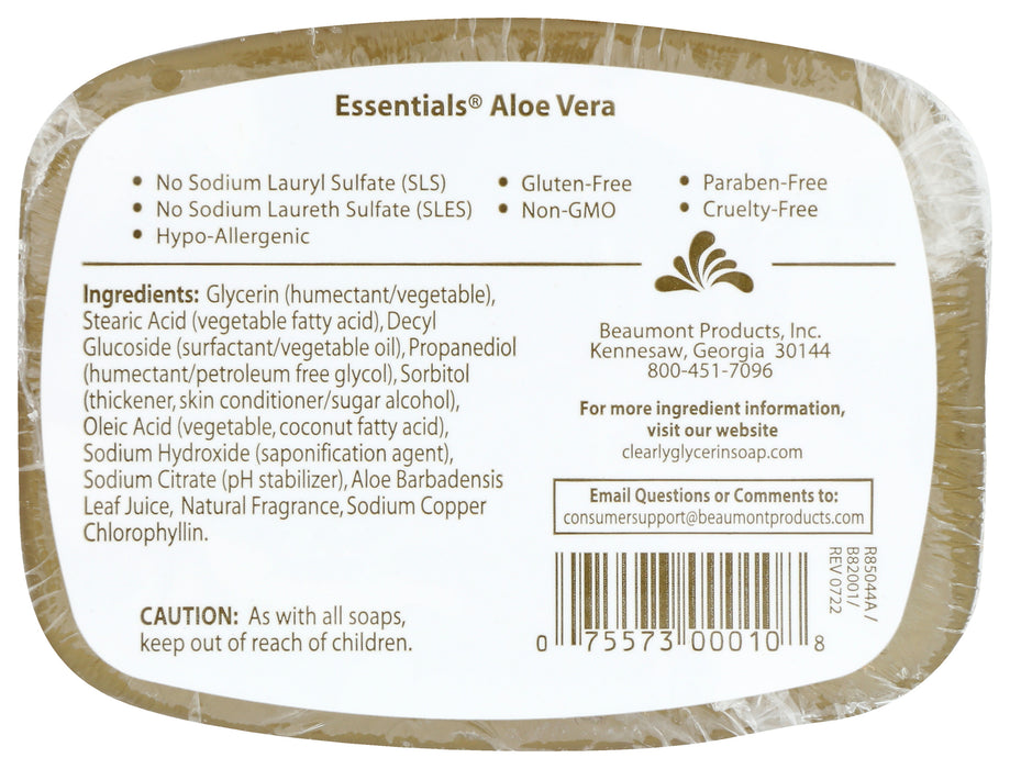 Bar Soap, Glycerine, Aloe Vera, 4oz