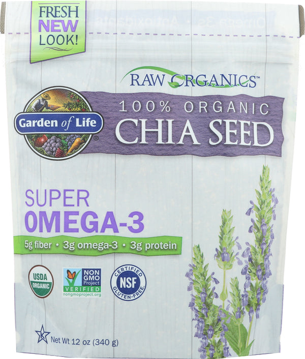 Raw Organic Chia Seeds, 12 oz/340 g