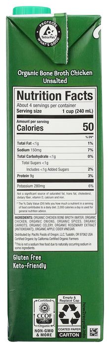 Chicken Bone Broth, Org, 32 fl oz