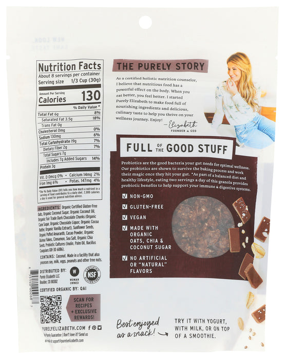 Chocolate Sea Salt Probiotic Granola, Org, 8 oz