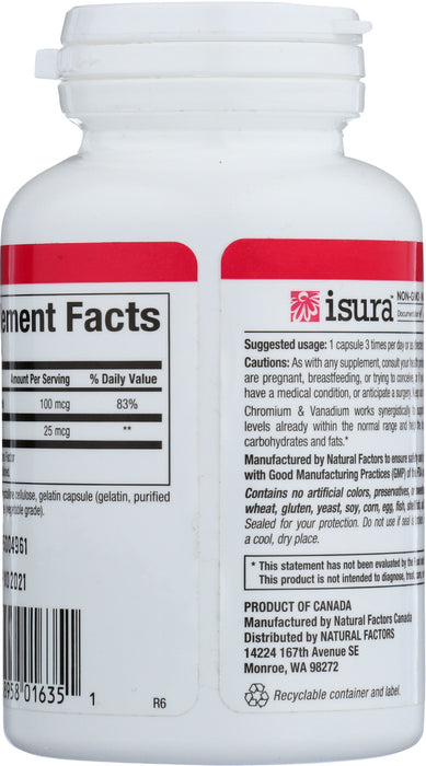 Chromium & Vanadium, 125mcg, 90 cap