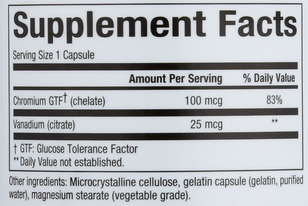 Chromium & Vanadium, 125mcg, 90 cap