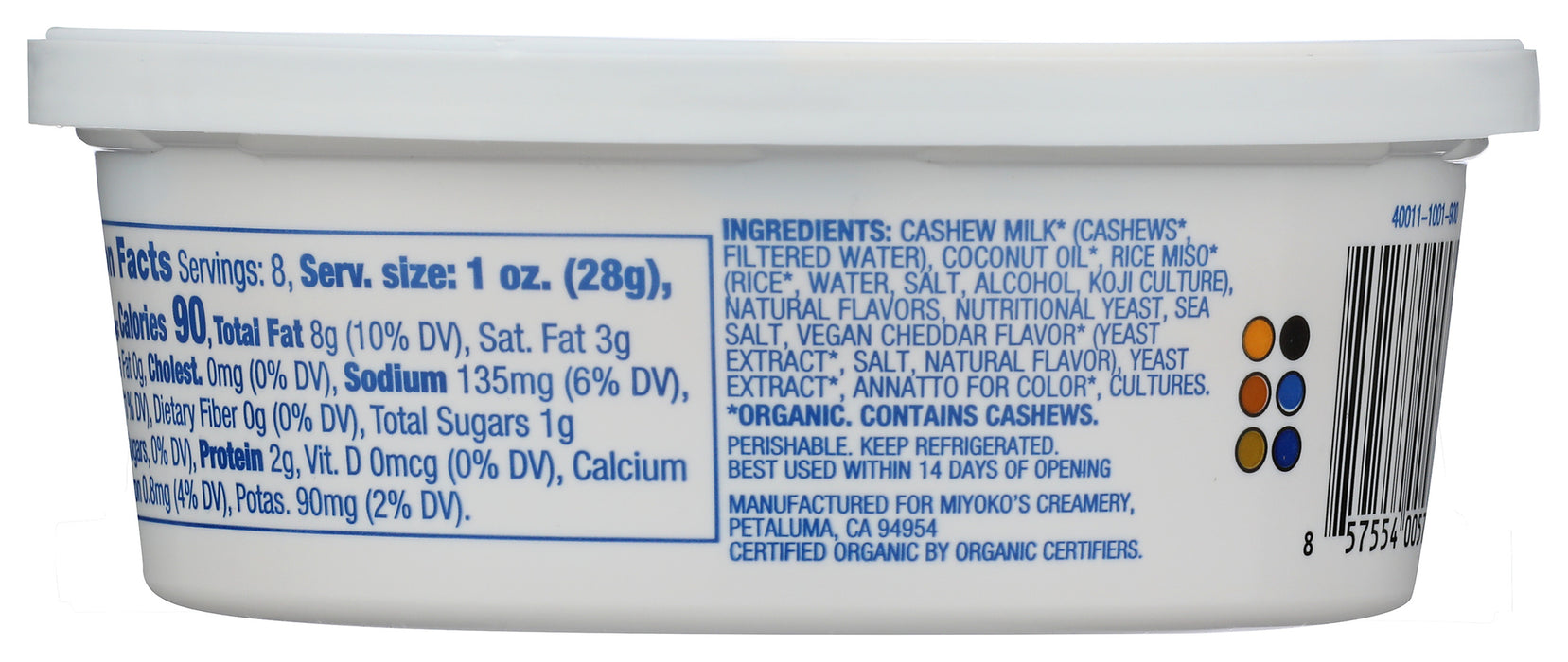 Classic Sharp Roadhouse Cheddar Cashew Milk Cheese, Vegan Org, 8 oz