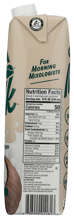Coconut Milk Non-Dairy, Original, Org, 33.8 floz