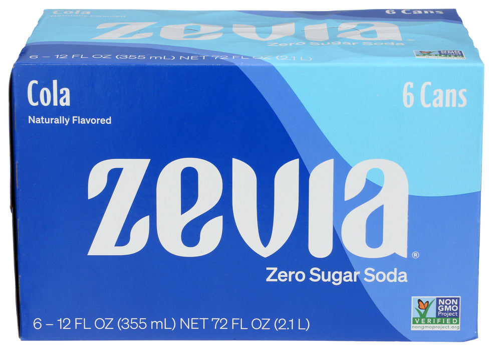 Cola Natural Soda, Zero Cal, 6/12 floz