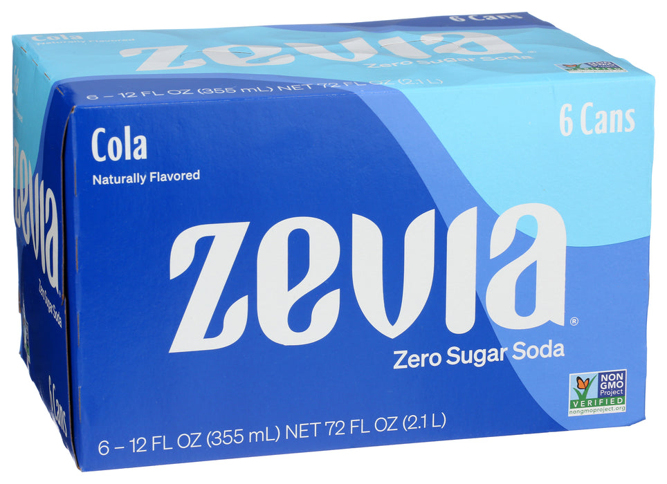 Cola Natural Soda, Zero Cal, 6/12 floz