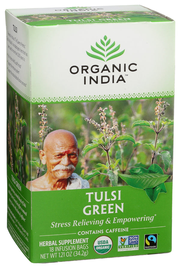 Green Tulsi Tea, Org, 18tbag