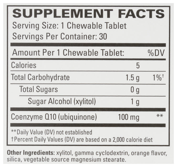 CoQ10 100 mg, High Absorption, 30 chew