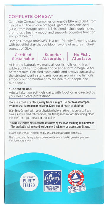 Complete Omega, 565mg 3s + 70mg 6s, 120 sgel
