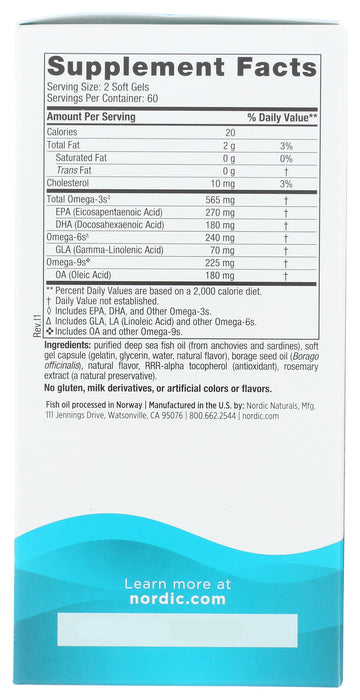 Complete Omega, 565mg 3s + 70mg 6s, 120 sgel