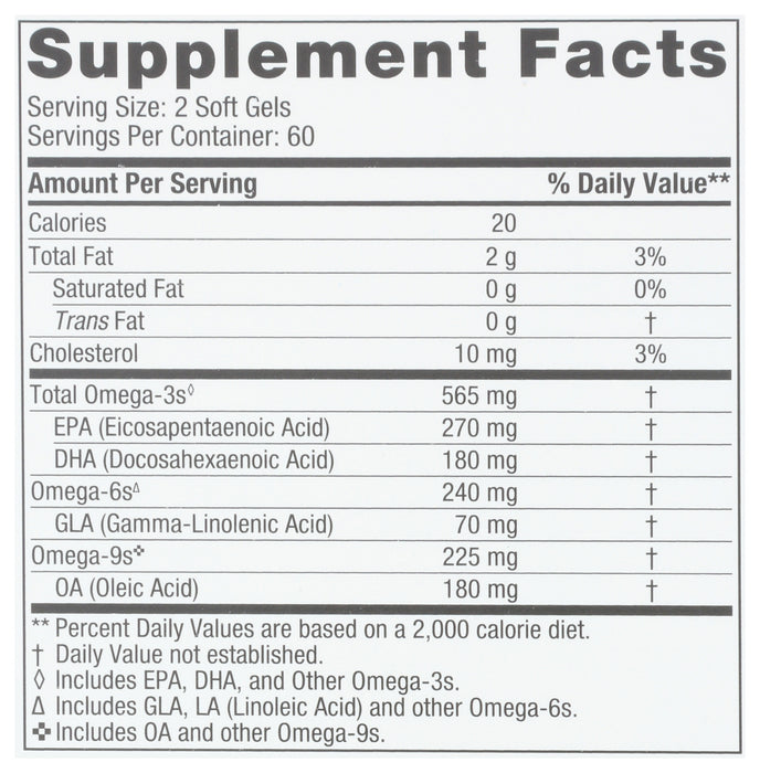 Complete Omega, 565mg 3s + 70mg 6s, 120 sgel
