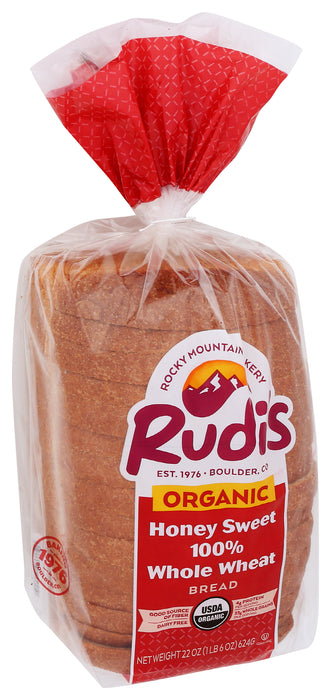Honey Whole Wheat Bread, Org, 22 oz
