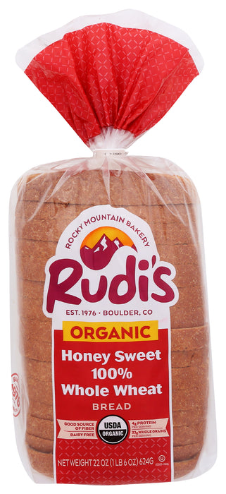 Honey Whole Wheat Bread, Org, 22 oz