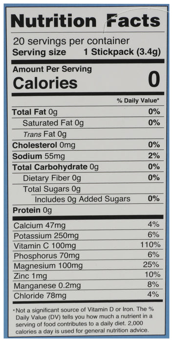 Electrolyte Powder, Blue Raspberry, 20 stick pk